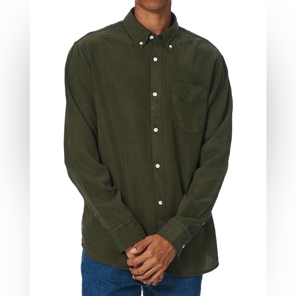 NN07 Levon Tencel Shirt Dark Army - Picture 8 of 8